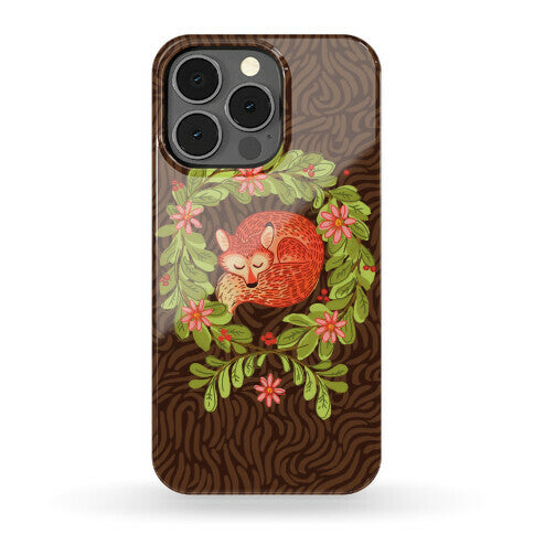 Sleeping Fox Wreath Phone Case